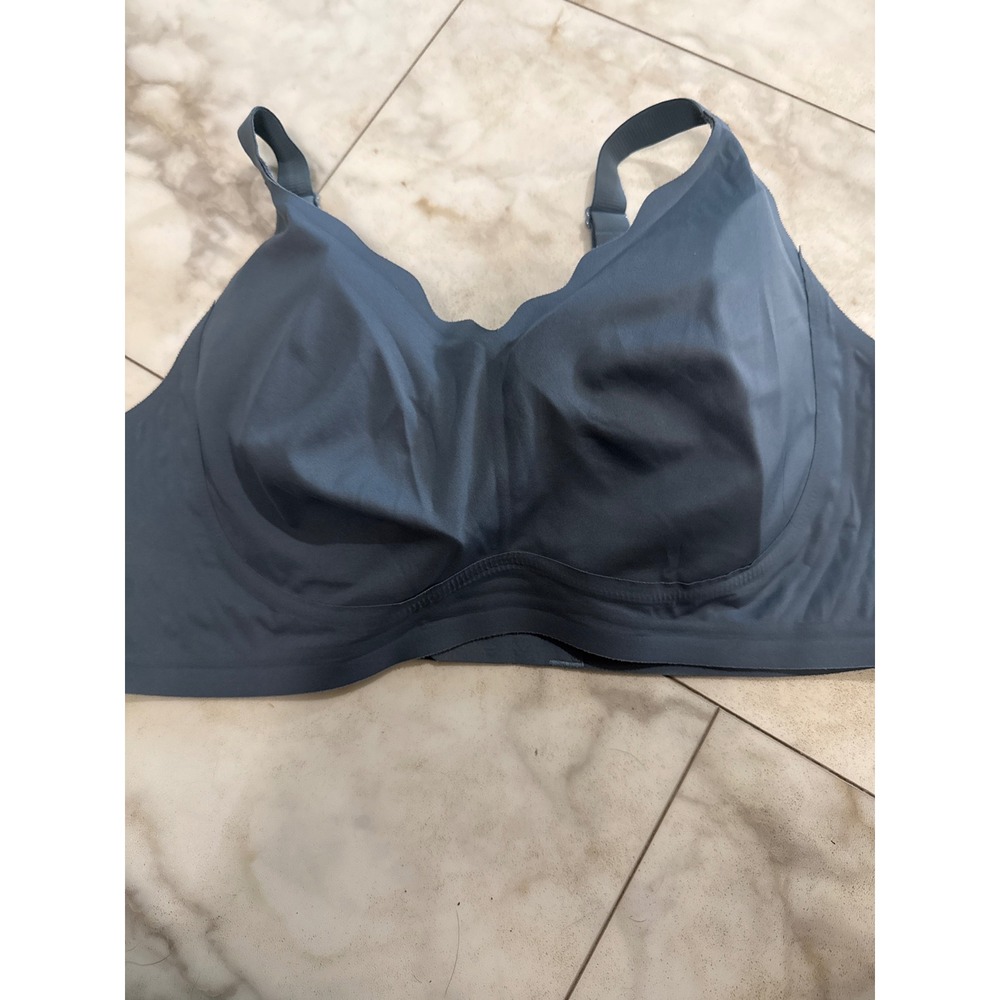 Seamless Wireless Comfort Bra Steel Blue Adjustable Straps 3XL